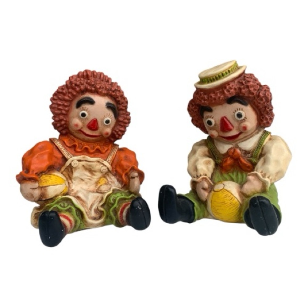 VTG 1971‎ Raggedy Ann and Andy Set Universal Statuary Company Figurines Rare